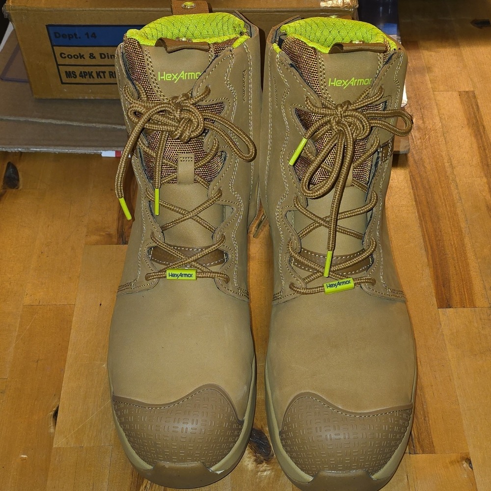 HexArmor F1300 Work Boots ASTM F2413-24 CI EH Size 13M Tan Leather Upper